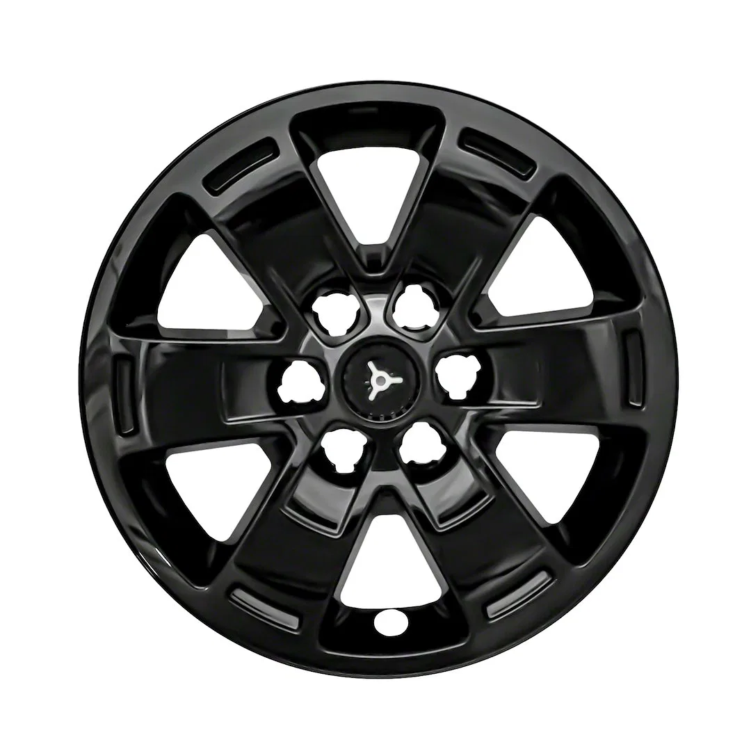 IWCIMP444BLK – COAST2COAST Wheel Skin, 16 Inch 5 V Spokes Snap-On/Center Retention Painted Gloss Black ABS Plastic Se...